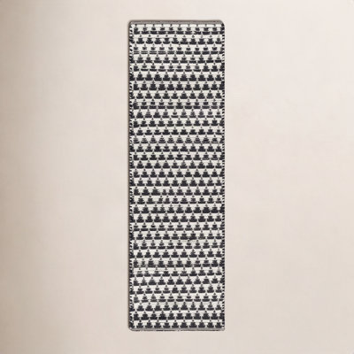 Addy Hand-Woven Geometric Black Rug