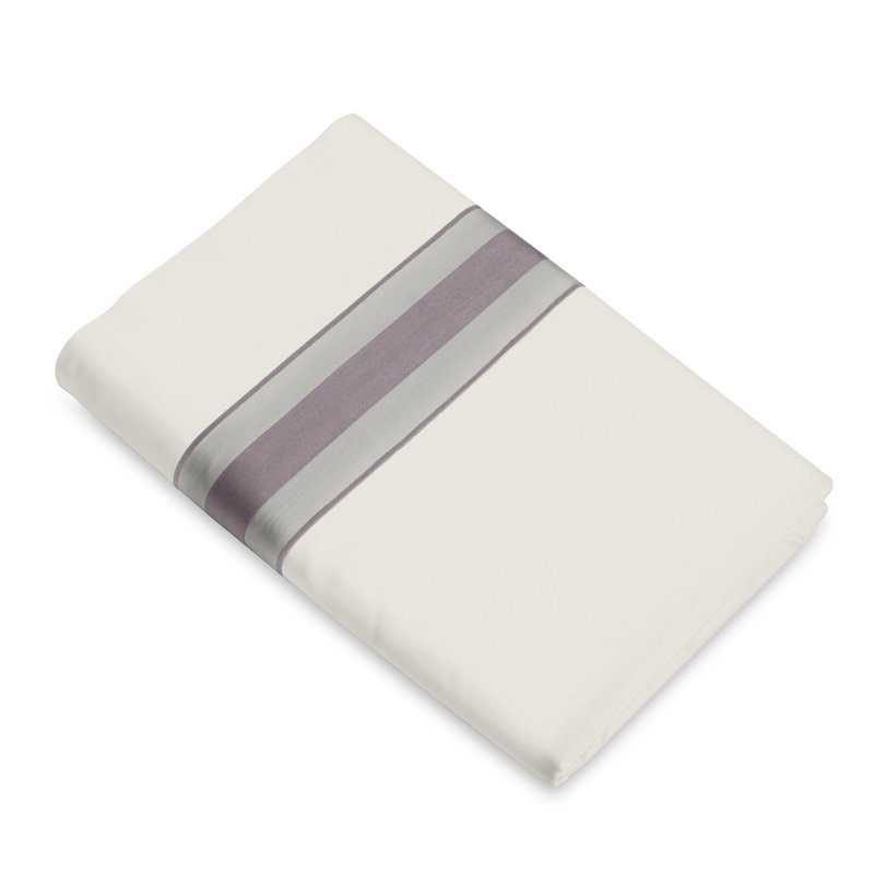 Dimora Flat Sheet, Ivory/Thistle, Queen Flat Sheet