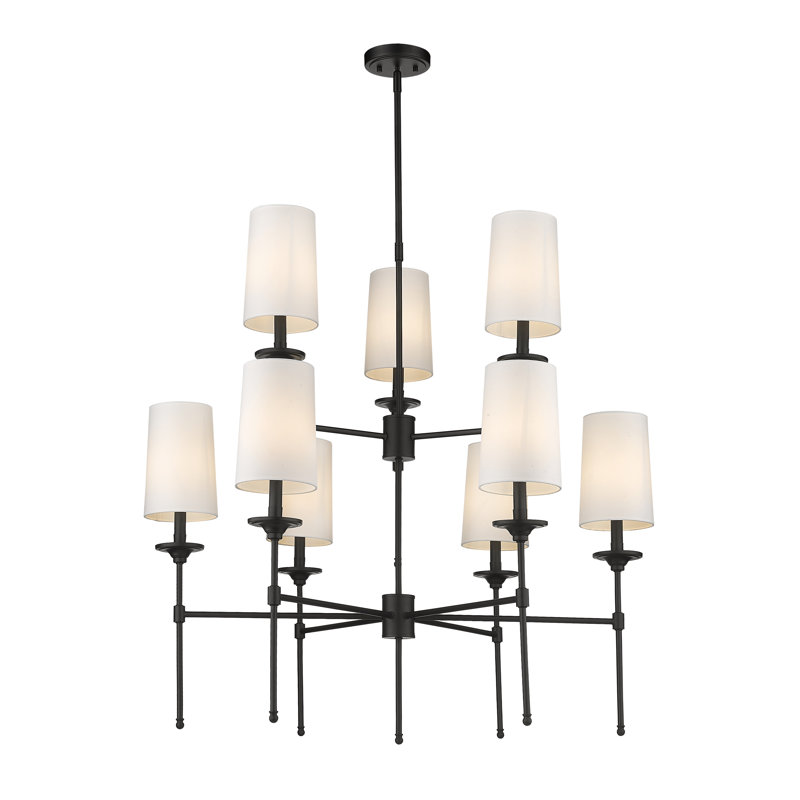 Hayse 9-Light Dimmable Chandelier, Matte Black