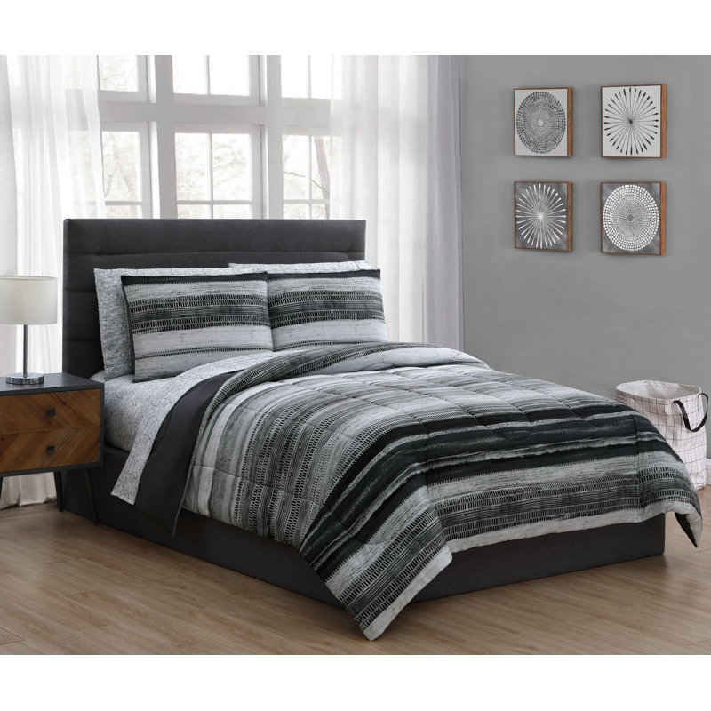 Ensemble d'édredon en microfibre 5 pièces , Édredon de grand lit + 4 pièces additionnelles, Bleu