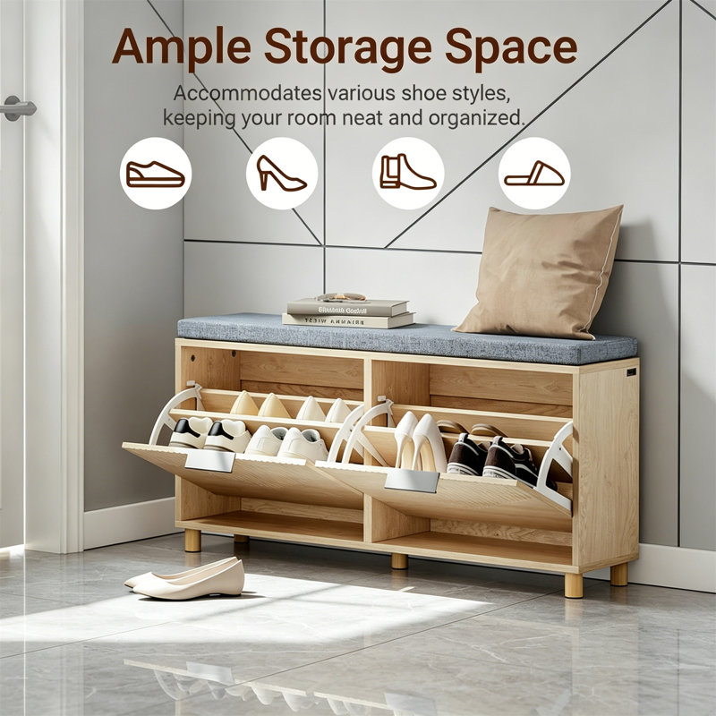 12 Pair Shoe Storage Bench