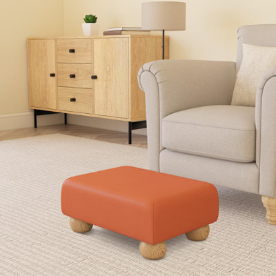 Acierno Natural Wood Bun Feet - Faux Leather