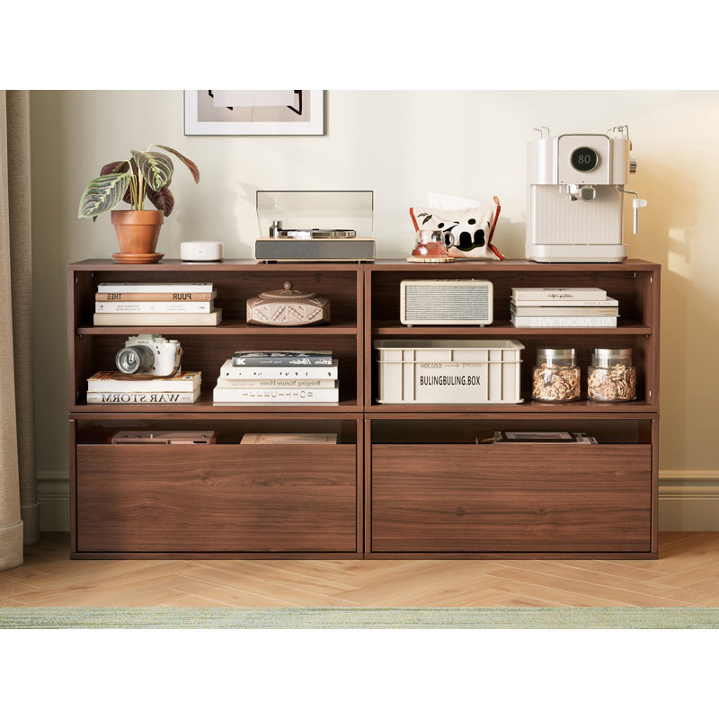 Sherry Modular Stackable Storage Cabinet, Wooden Organizer Unit with Multiple Configurations, Open Shelf Cabinet