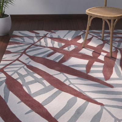 Tapis rouge/gris touffeté à la main Clinton