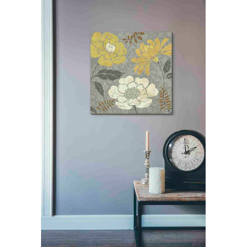 «Morning Tones Gold II» par Daphne Brissonet, art mural sur toile, L 26 po x H 26 po x P 1,25 po