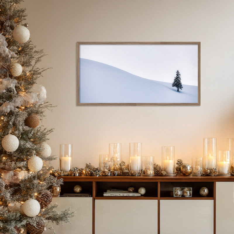 Arbre solitaire en hiver par Judith Kuhn, impression sur toile encadrée, L 37 po x H 19 po