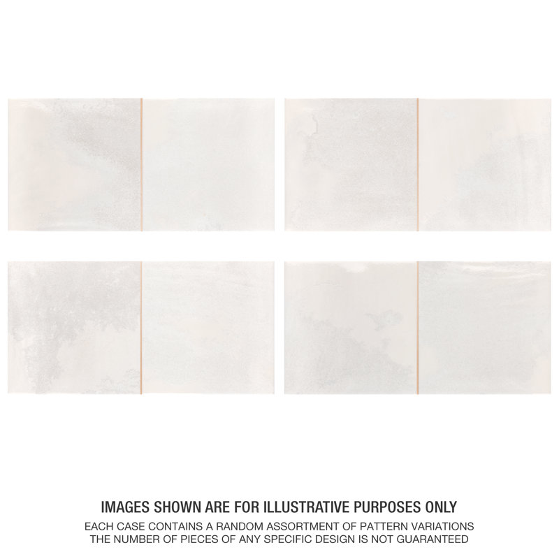 Kings Luxe Tradition 8" x 16" Porcelain Vintage Wall Tile, White