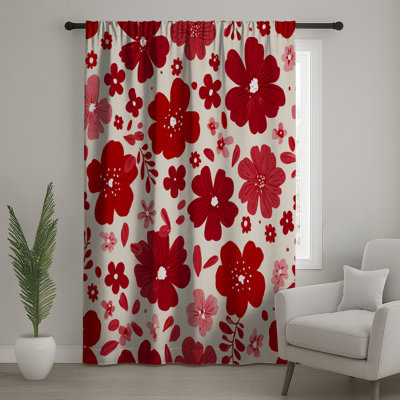 Rideaux floraux, voilages et voilages à motif floral - 1 panneau