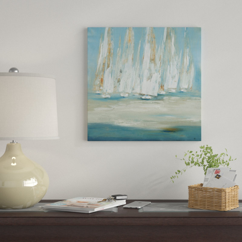 « regatta », reproduction sur toile, H 48 po x l 48 po x P 1,5 po, Pas de tapis, Toile tendue