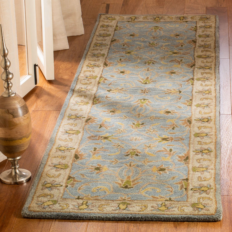 Cranmore Hand Tufted Wool/Cotton/Latex Oriental Rug in Light Blue/Biege, Runner 2'3" x 22'