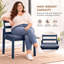 2 pièces de chaises de patio d'extérieur en métal avec coussin noir-1855633824