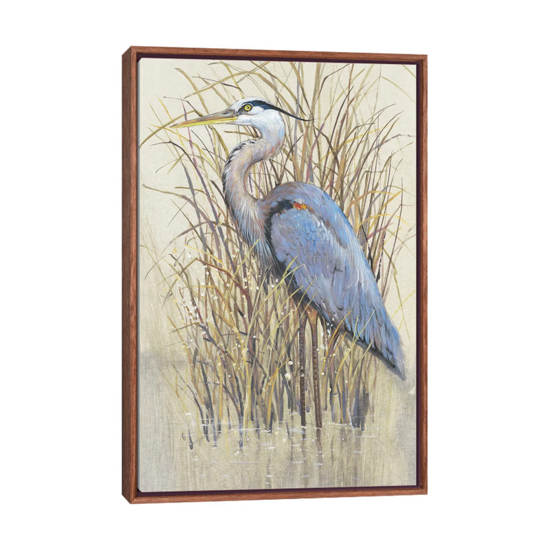 «Wading II» par Timothy O 'Toole - impression d'art graphique, H 26 po x l 18 po x 1,5 po, Cadre flottant brun