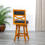 Tabouret de comptoir naturel 24 po avec siège pivotant et tissu gris anthracite-1338486308-1338486310