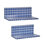 2pc Stylish Retro Wavey Tile Floating Shelves for Wall & Storage