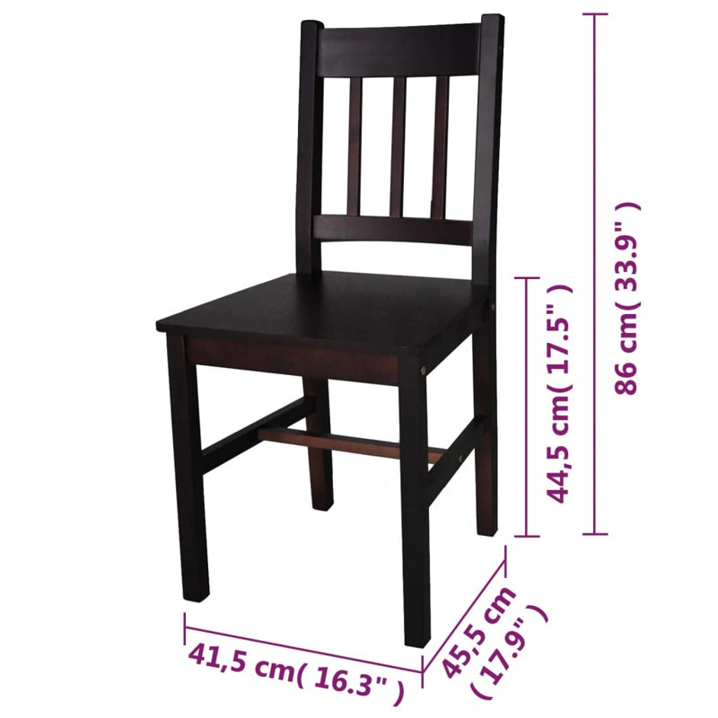 44.5cm H Side Chair, Dark brown, 4