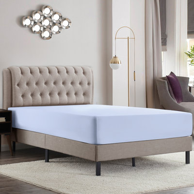 Drap-housse luxueux à double poche en microfibre brossée de luxe - 16 po pour matelas, infroissable, résistante à la décoloration et respirante