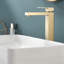 Robinet de lavabo doré de luxe - Commande et garniture en céramique incluses - Finition brossée moderne - Fonctionnement à poignée unique