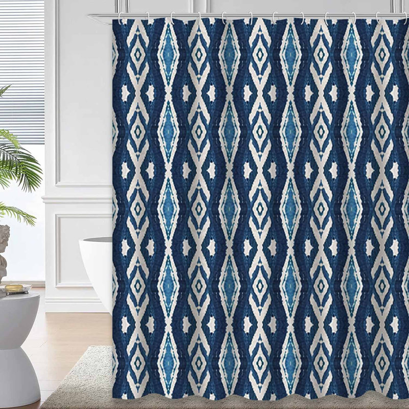 Rideau de douche Indigo Batik, L 72 po x l 72 po