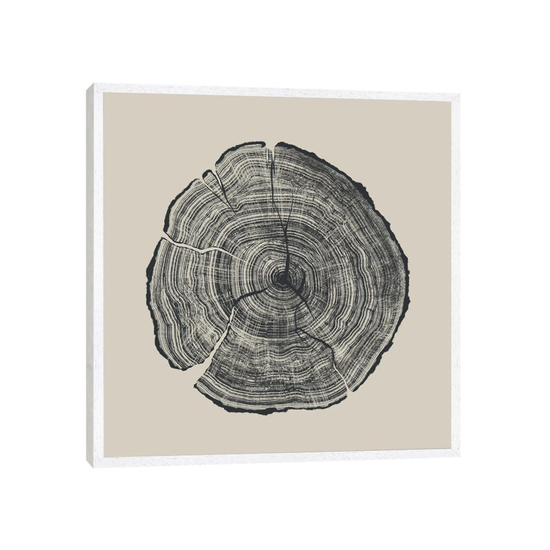 Hand-Drawn Oak 1 Piece Painting on Canvas, 93.98cm H x 93.98cm W x 3.81cm D, White Framed