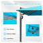 Parasol de patio rectangulaire 9 'x 11' avec mât central - abat-jour de jardin d'extérieur bleu lac avec protection UPF 50+ et rotation à 360 °-593408745