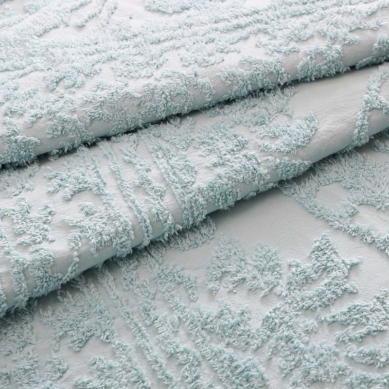 Medallion Cotton Farmhouse / Country Quilt, Queen, Blue