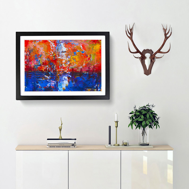 Abstract Vol.386 by S.Johnson - Framed Print, 62cm H x 87cm W x 2cm D, Black Framed