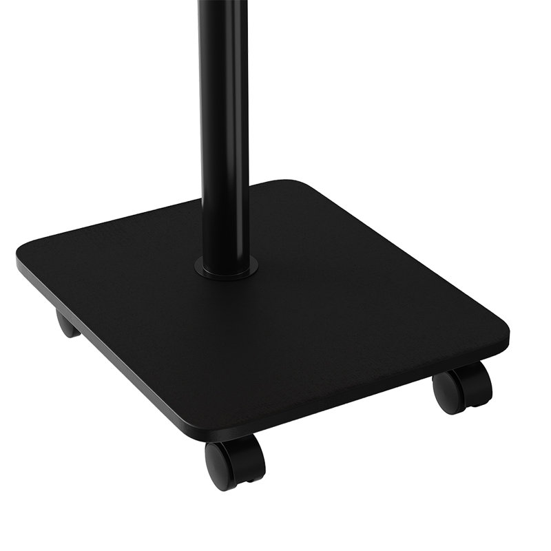 Tray Top Pedestal End Table, Black, Natural Wood