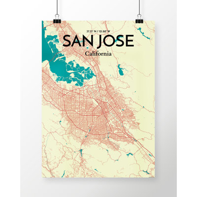 San Jose City Map - Unframed Graphic Art