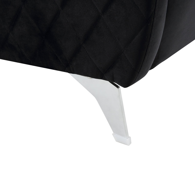 Amadeus Velvet Armchair, Black Velvet