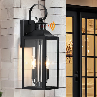 Pankova 19"-2 light Wall Light with Dusk to Dawn and Motion Sensor