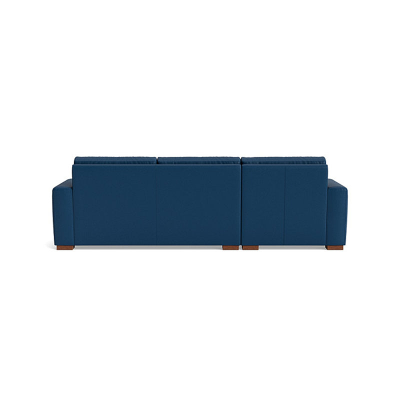 Couch Potato Chaise Sectional, Left Hand Facing, Leather - Deep Blue