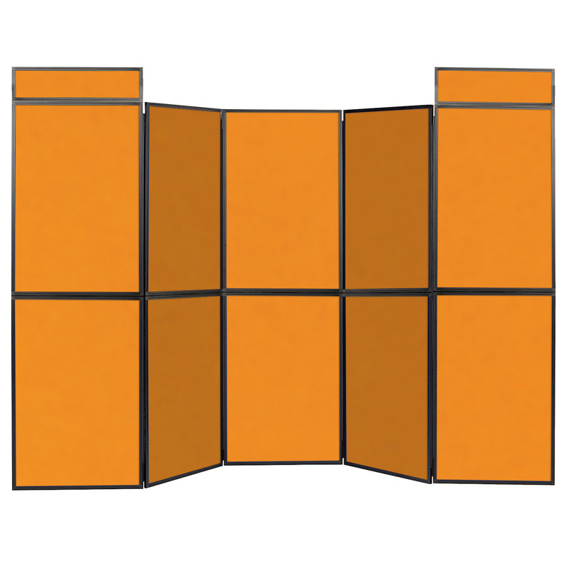 BusyFold Free-Standing Bulletin Board 220cm H x 280cm W, Orange