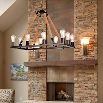Basey 10-Light Matte Black Kitchen Island Pendant