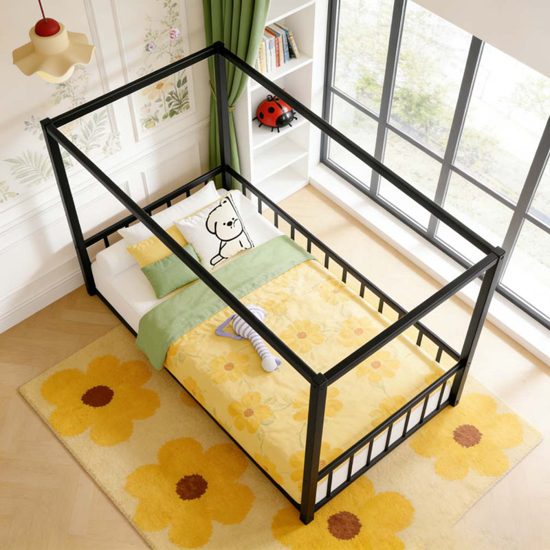 iron modern floor bed, Full