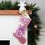 Chaussette de Noël princesse 20 po rose et mauve scintillante