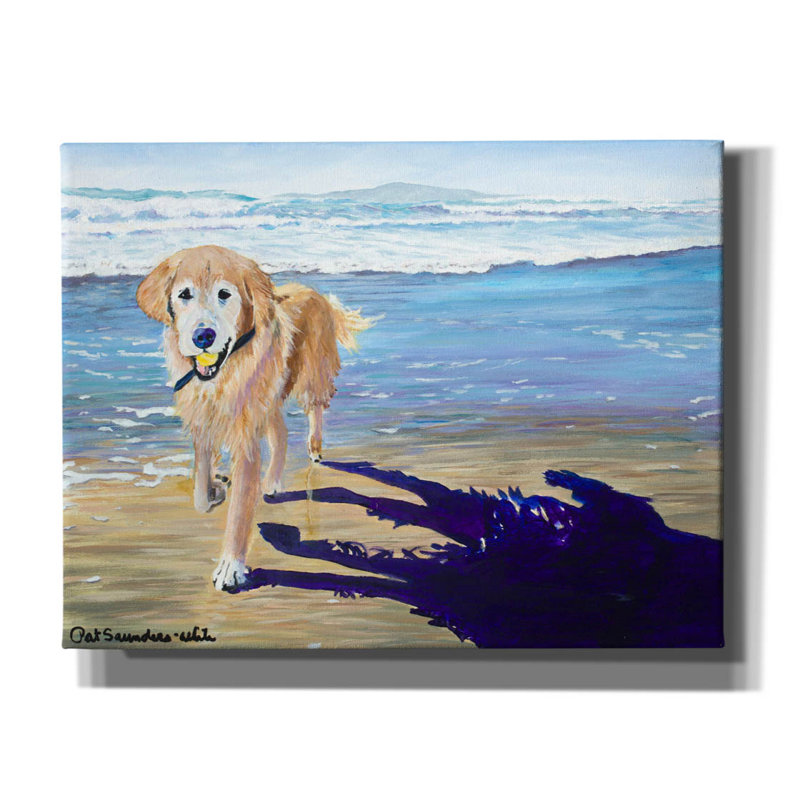 Art mural sur toile Epic Graffiti «Ali At The Beach» par Pat Saunders-White, 34 po x 26 po, H 26 po x l 34 po