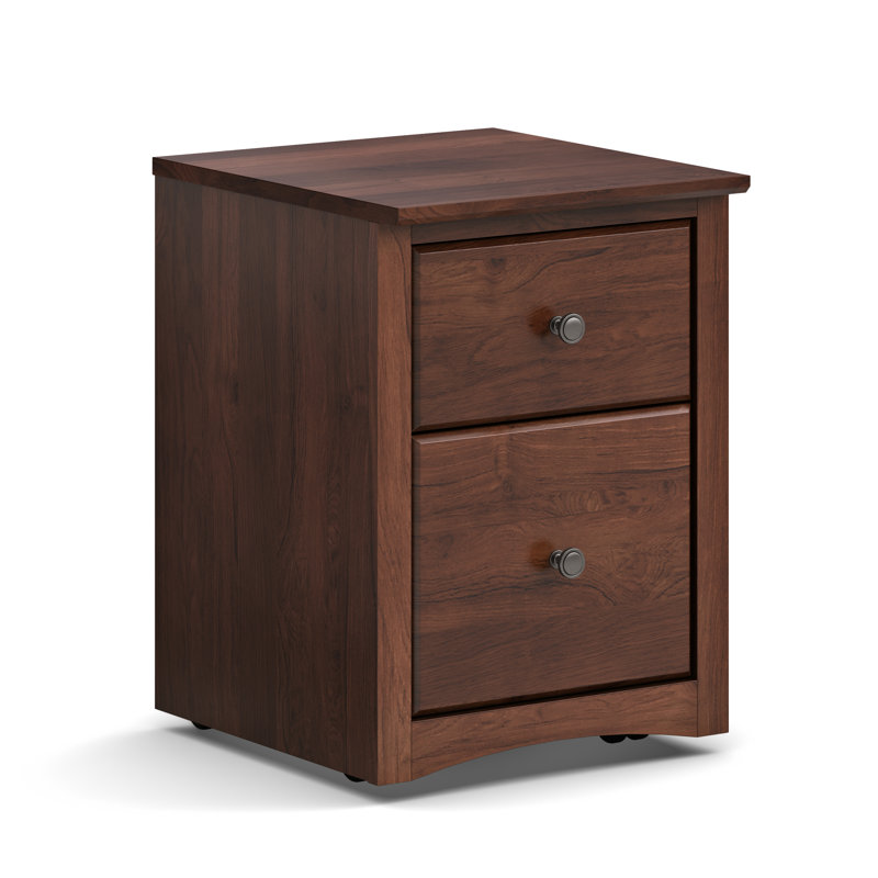 Malani 17.5'' Wide 2 -Drawer Solid Wood Mobile File Cabinet, Brown Mahogany