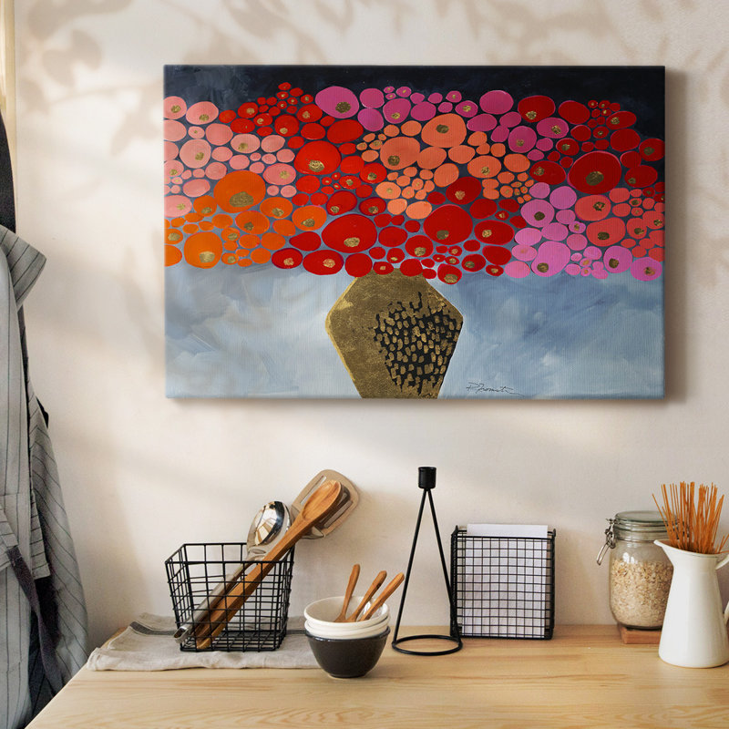 «Red Poppies II», toile tendue avec châssis, H 40 po x l 60 po