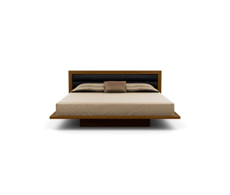 Moduluxe Upholstered Bed, Onyx, King, Natural Walnut
