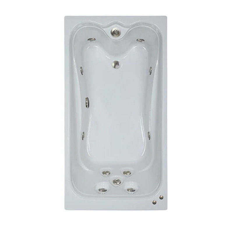 66" L X 36" W Elite Series Alcove Whirlpool Acrylic Bathtub With Removable Acrylic Skirt in White, Right