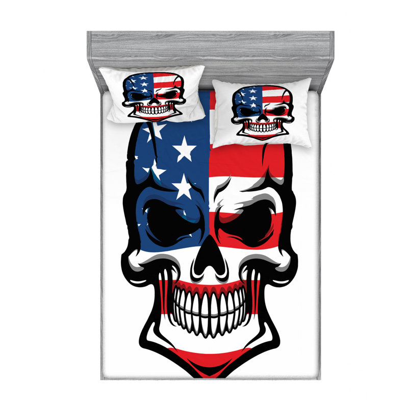 Skull Microfiber Sheet Set, Queen Sheet Set