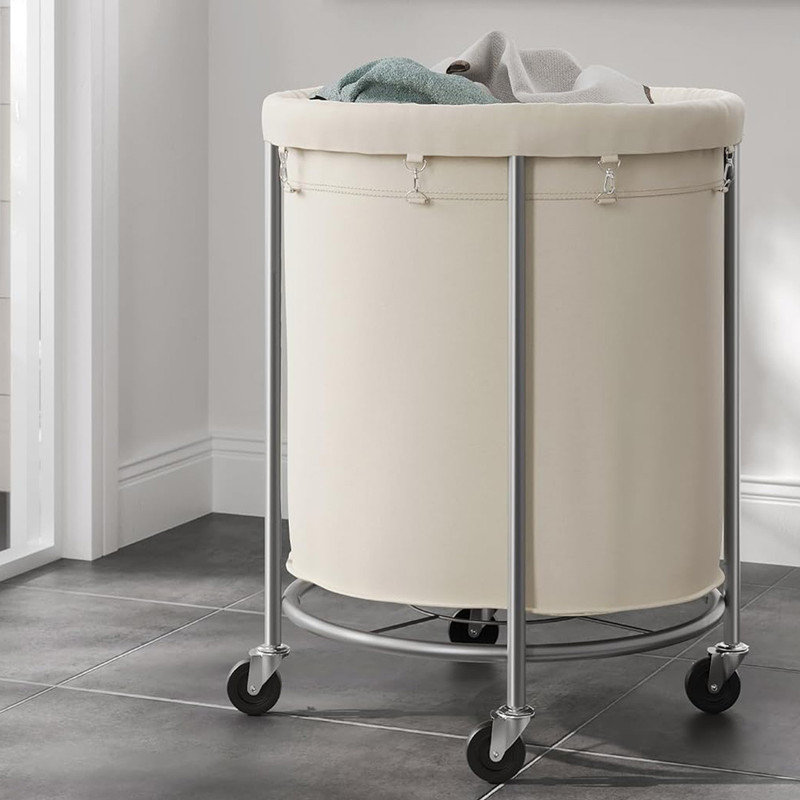 Laundry Hamper, Beige, 31.89" H x 23.62" W x 23.62" D