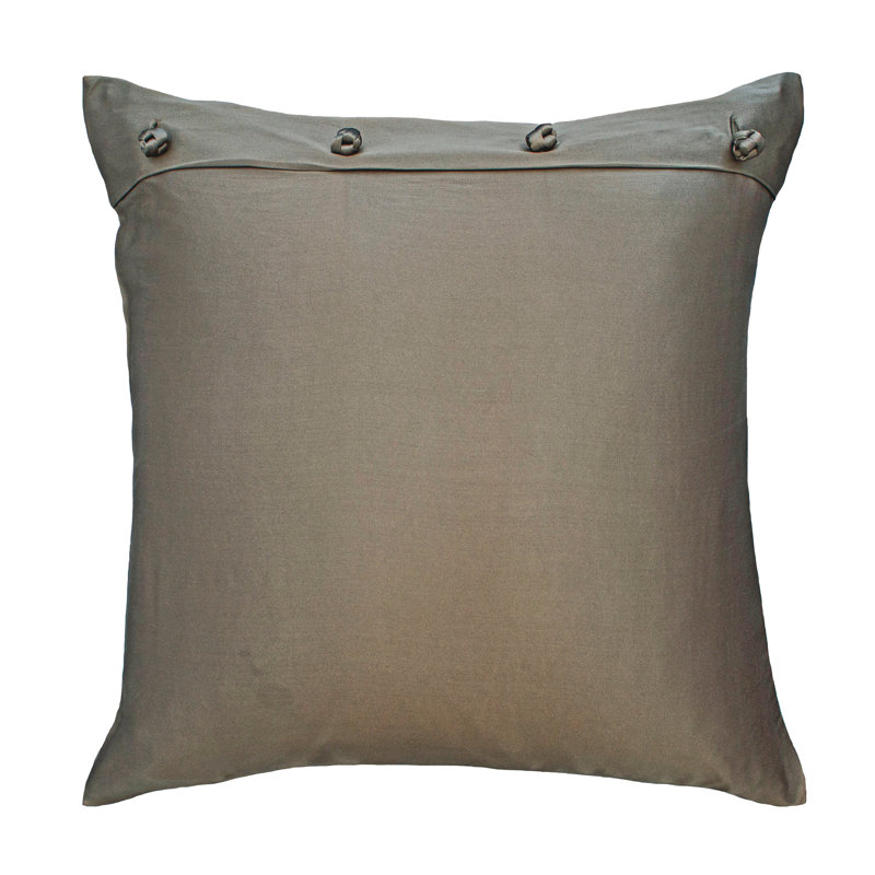 Silk Charmeuse French Knot Sham, Square 26", Metal