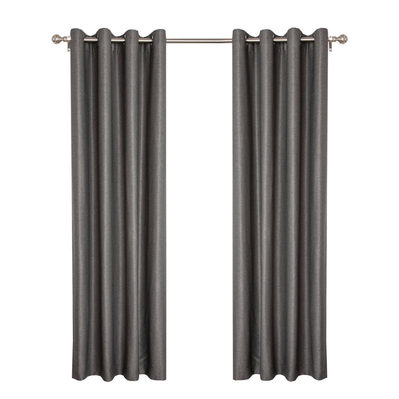 Synder Room Darkening Curtains / Drapes Pair, Charcoal