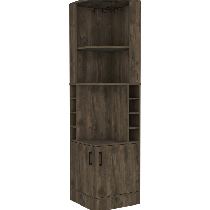 2-shelf Dark Brown 8 Bar Cabinet, Enhancing Decorative Aspect Of Your Space Stylish Cabinet With Storage And Display Options