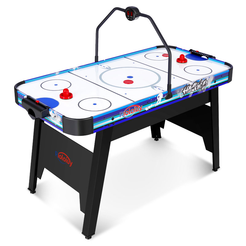 Table de hockey sur coussin d'air 2 joueurs avec tableau de pointage numérique Rioloiuy