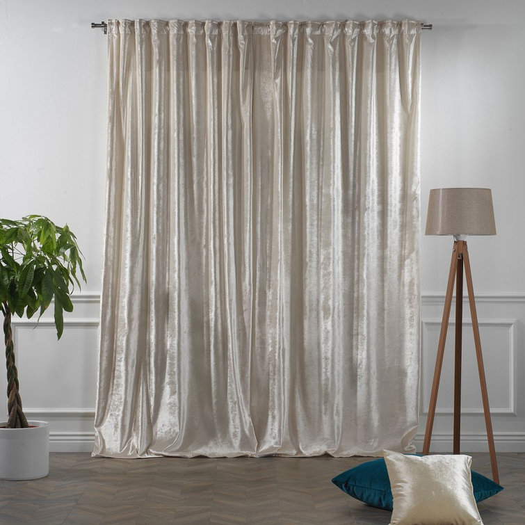 Rideau simple extra long et extra large en velours brillant de luxe