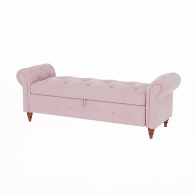 Upholstered 63" Bed Bench , Wooden Legs