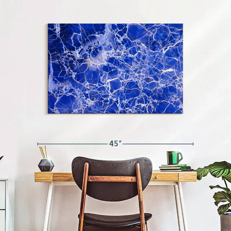 Avery Webbed Marble Blue Abstract, 26" H x 39" W