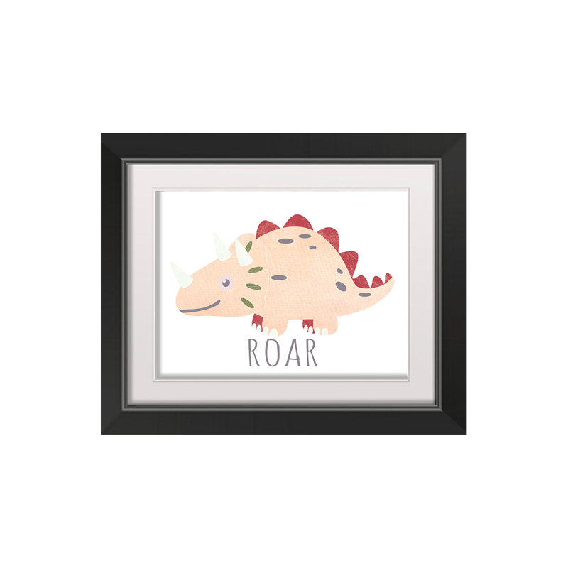 Roar Simple Dino, art encadré différent, H 14 po x l 11 po x P 1 po